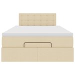 vidaXL Cadre de lit ottoman avec matelas crème 120x200cm tissu