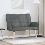 vidaXL Sofa 2 places Gris foncé 115 x 61 x 87 cm Tissu