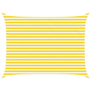 vidaXL Voile d'ombre Jaune et blanc 4 × 3 m 100 polyester Oxford