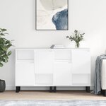vidaXL Buffets 2 Pièces blanc bois d'ingénierie