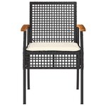 vidaXL Chaises de jardin coussins lot de 2 noir résine tressée acacia