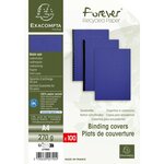 Paquet de 100 couvertures bleues grain cuir pour reliure a4 exacompta