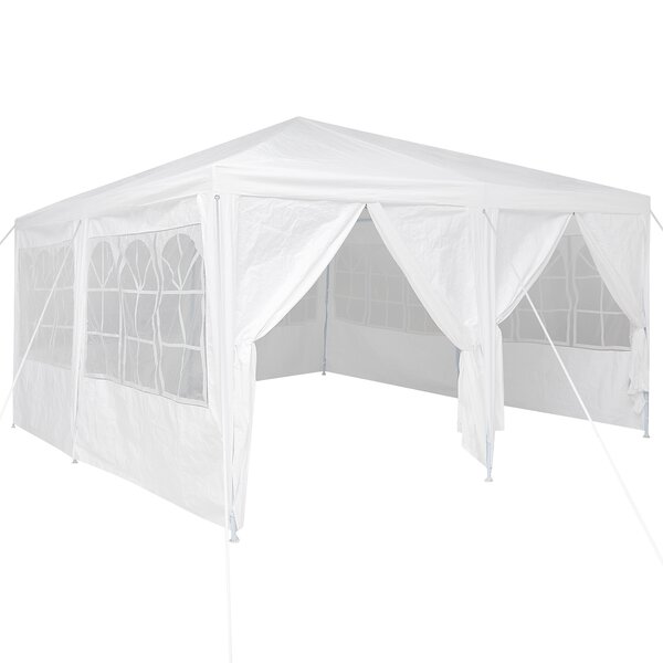 vidaXL Tente de fête avec 8 cloisons blanches  4x4 m en PE