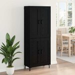 vidaXL Haut Armoire 2 Pièces Chêne noir Bois d'ingénierie