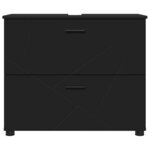 vidaXL Cabinet de salle de bain avec tiroir Noir 76 5 x 35 x 64 cm