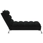 vidaXL Chaise longue avec coussins noir tissu