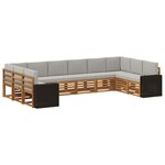 vidaXL Ensemble de canapé d'angle 10 Pièces Naturel et gris clair