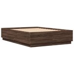 vidaXL Cadre de lit avec LED sans matelas chêne marron 140x200 cm