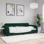 vidaXL Lit de repos sans matelas vert foncé 90x200 cm velours