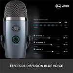 Microphone USB - Blue Yeti - Nano Premium pour Enregistrement, Streaming, Gaming, Podcast sur PC ou Mac - Gris