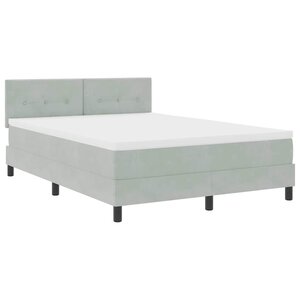 vidaXL Lit à ressort LED avec matelas Gris clair 160 x 200 cm Velours