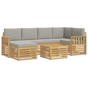 vidaXL Ensemble de canapés d'extérieur 7 Pièces Blanc et gris clair
