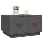 vidaXL Table basse Gris 60x53x35 cm Bois massif de pin