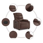 vidaXL Fauteuil inclinable Marron Similicuir