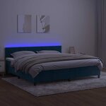 vidaXL Sommier à lattes de lit avec matelas LED Bleu foncé 200x200 cm