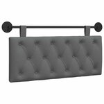vidaXL Tête de lit suspendue Gris foncé Tissu
