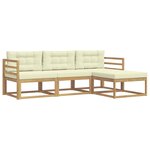 vidaXL Ensemble de canapés d'extérieur 4 Pièces Blanc et crème Polyester