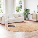vidaXL Tapis shaggy à poils longs NAVARRA beige 240x240 cm polyester