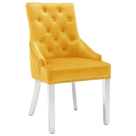 vidaXL Chaise de salle à manger Jaune Velours