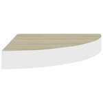vidaXL Étagères d'angle murales 2 Pièces Chêne et blanc 25x25x3 8 cm MDF