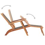 vidaXL Chaise longue d'extérieur Bois d'acacia massif et textilene