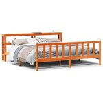 vidaXL Cadre de lit et tête de lit cire marron 200x200 cm bois de pin