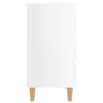 vidaXL Tables de chevet pieds en bois 2 Pièces blanc brillant 40x35x69 cm