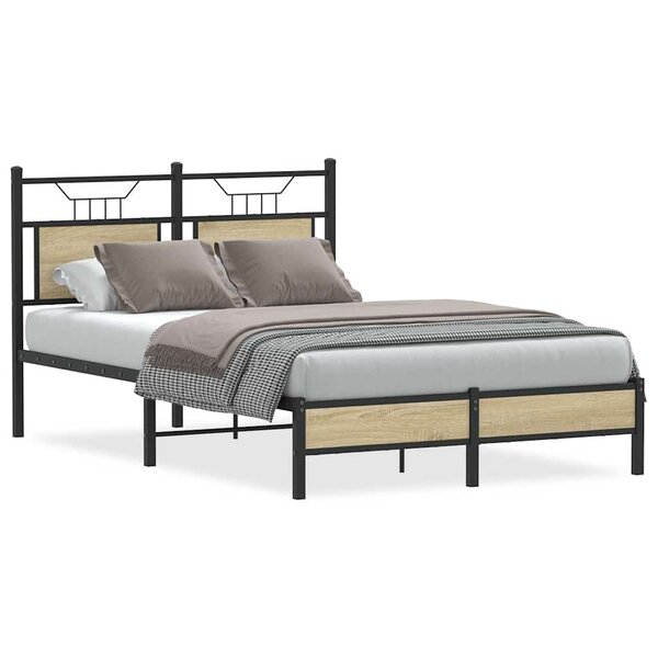 vidaXL Cadre de lit sans matelas chêne sonoma 120x190 cm