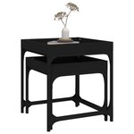 vidaXL Tables d'appoint 2 Pièces Noir Bois d'ingénierie