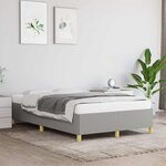 vidaXL Cadre de lit sans matelas gris clair 120x190 cm tissu