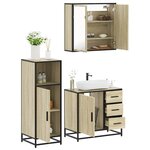 vidaXL Ensemble de meubles de salle de bain 3 Pièces chêne sonoma