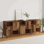 vidaXL Buffets 3 Pièces Bois ancien 180 x 35 x 70 cm Bois d'ingénierie