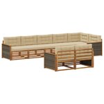 vidaXL Ensemble de canapés d'extérieur 8 pc Naturel et Beige