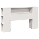 vidaXL Lit bibliothèque sans matelas blanc 160x200 cm bois pin massif