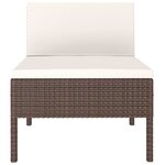 vidaXL Chaises de jardin lot de 3 avec coussins Résine tressée Marron