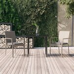 vidaXL Ensemble à manger jardin 3Pièces avec coussins noir et gris