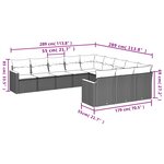 vidaXL Salon de jardin 11 Pièces avec coussins gris résine tressée