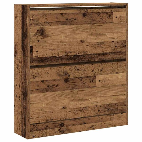 vidaXL Cabinet à chaussures avec étagère Bois ancien 80 x 21 x 87 5 cm