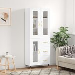 vidaXL Buffet haut Blanc 69 5x34x180 cm Bois d'ingénierie