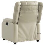 vidaXL Fauteuil inclinable de massage Crème Similicuir