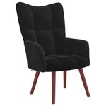 vidaXL Chaise de relaxation avec repose-pied Noir Velours
