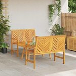 vidaXL Ensemble de salon de jardin 2 Pièces Marron Bois d'acacia massif