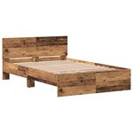 vidaXL Cadre de lit Bois ancien 193 x 125 x 70 cm Bois d'ingénierie