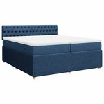 vidaXL Sommier à lattes de lit avec matelas Bleu 200x200 cm Tissu