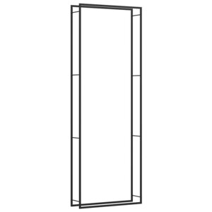 vidaXL Portant de bois de chauffage Noir mat 110x28x312 cm Acier