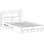 vidaXL Cadre de lit avec rangement Chêne fumé 150 x 200 cm