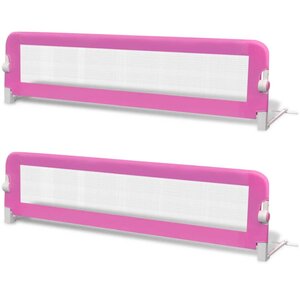 vidaXL Barrière de lit de sécurité pour tout-petits 2Pièces Rose 150x42cm