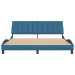 vidaXL Cadre de lit sans matelas Hanko bleu 180x200 cm velours