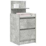 vidaXL Table de chevet avec 2 tiroirs gris béton 38x34x80 cm