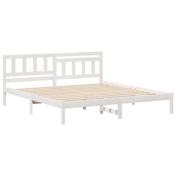vidaXL Cadre de lit Blanc 180 x 200 cm Bois massif en pin